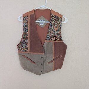 Vintage 70's Katch Me! Leather Patchwork Vest Size M